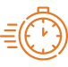Chronomètre stylisé avec lignes de mouvement, symbolisant la rapidité, la vitesse et l'efficacité. Gagnez du temps.